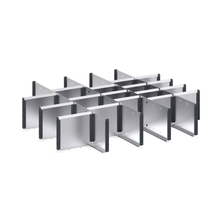 cubio adjustable metal divider kit 22 compartment - WxDxH: 800x750x150mm - galvanised steel
