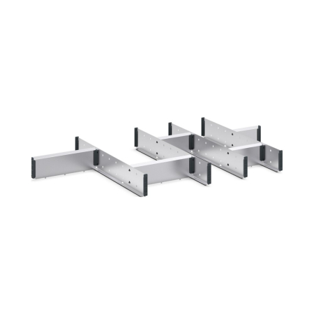 cubio adjustable metal divider kit 10 compartment - WxDxH: 1050x650x100mm - galvanised steel