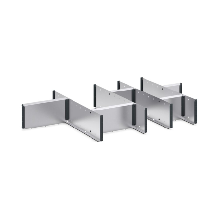cubio adjustable metal divider kit 10 compartment - WxDxH: 1050x650x150mm - galvanised steel
