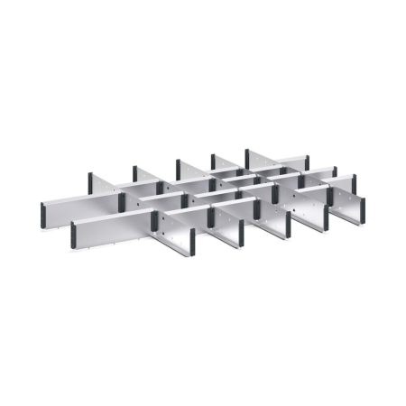 cubio adjustable metal divider kit 23 compartment - WxDxH: 1050x750x100mm - galvanised steel