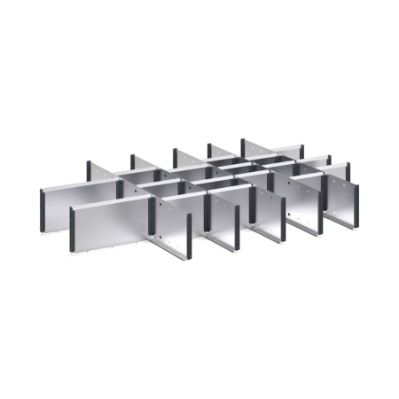 cubio adjustable metal divider kit 23 compartment - WxDxH: 1050x750x150mm - galvanised steel