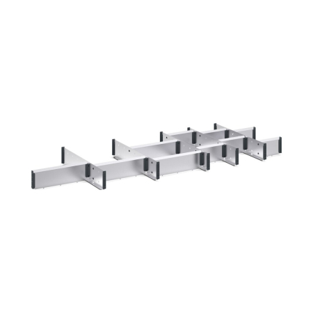 cubio adjustable metal divider kit 16 compartment - WxDxH: 1300x525x100mm - galvanised steel