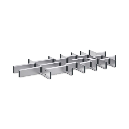 cubio adjustable metal divider kit 24 compartment - WxDxH: 1300x650x100mm - galvanised steel