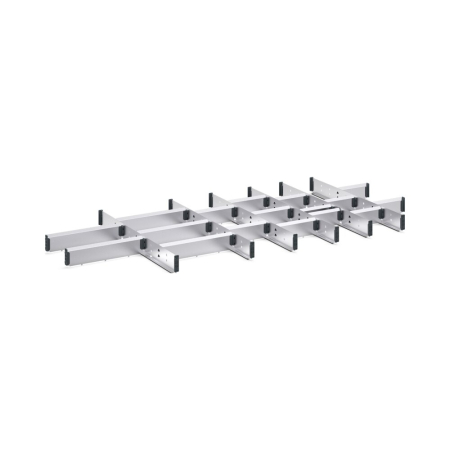cubio adjustable metal divider kit 24 compartment - WxDxH: 1300x650x75mm - galvanised steel