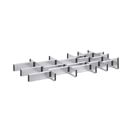 cubio adjustable metal divider kit 24 compartment - WxDxH: 1300x750x100mm - galvanised steel