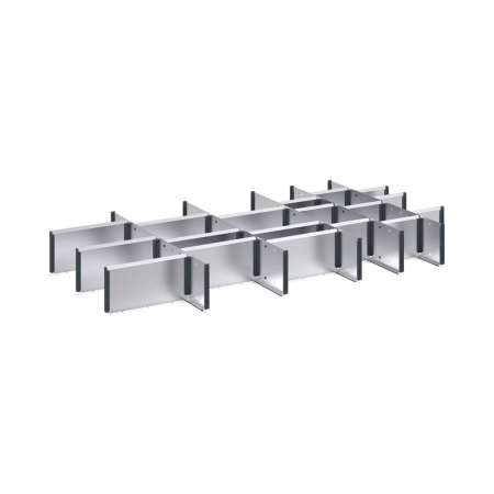 cubio adjustable metal divider kit 24 compartment - WxDxH: 1300x750x150mm - galvanised steel