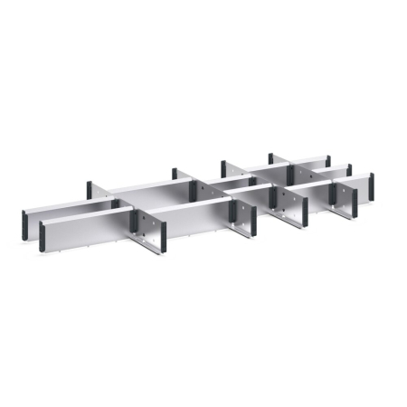 cubio adjustable metal divider kit 16 compartment - WxDxH: 1050x525x150mm - galvanised steel