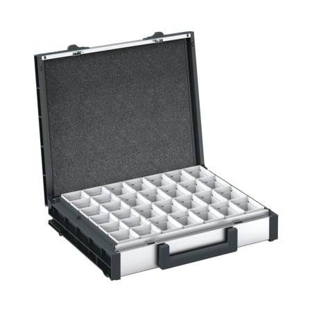 varioCase M 84 with 32 boxes WxDxH: 396x337x84mm - anodised aluminium