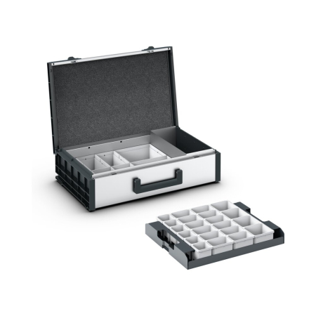 varioCase L 135 with 34 boxes and tool compartment - WxDxH: 508x337x135mm - anodised aluminium