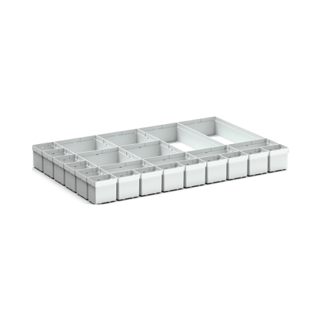 verso plastic box divider kit 24 compartment - WxDxH: 800x550x100+ mm - plastic / RAL 7035