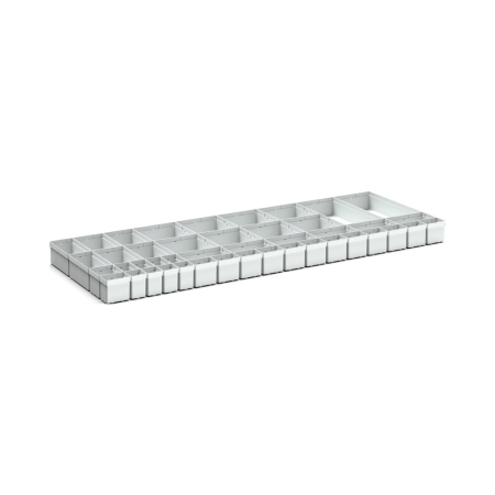 verso plastic box divider kit 44 compartment - WxDxH: 1300x550x100+ mm - plastic / RAL 7035