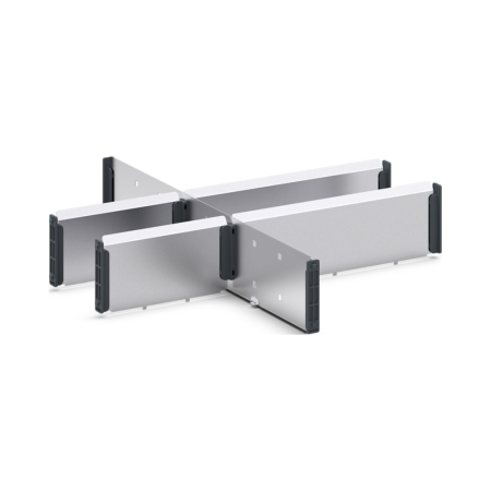 verso adjustable metal divider kit 6 compartment - WxDxH: 525x550x100/125mm - galvanised steel