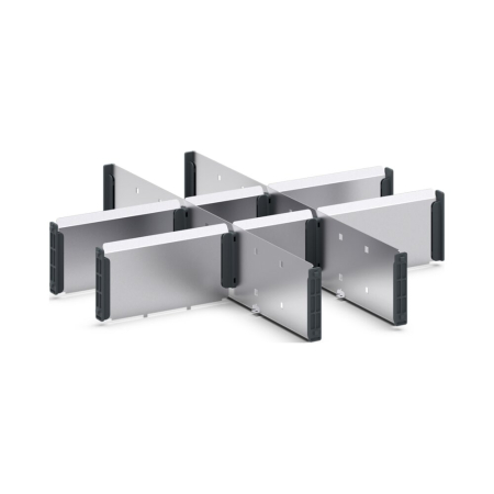 verso adjustable metal divider kit 9 compartment - WxDxH: 525x550x100/125mm - galvanised steel