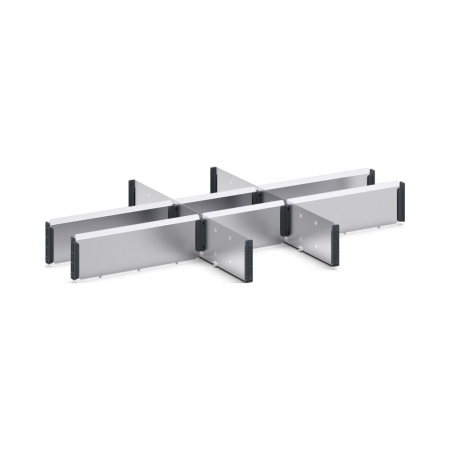 verso adjustable metal divider kit 9 compartment - WxDxH: 800x550x100/125mm - galvanised steel