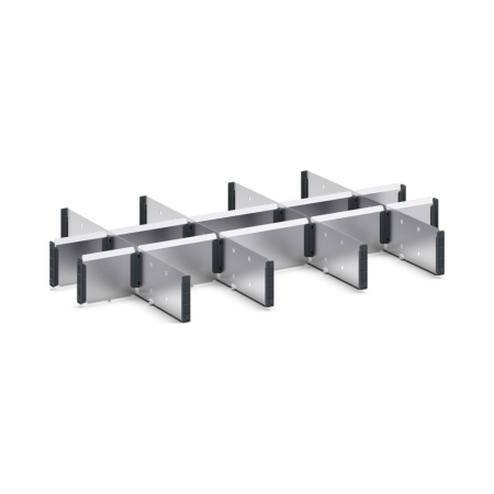 verso adjustable metal divider kit 15 compartment - WxDxH: 800x550x100/125mm - galvanised steel