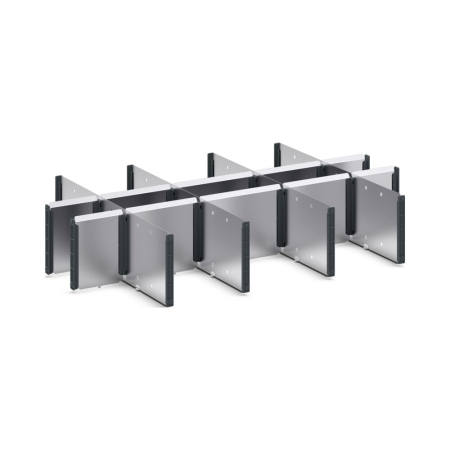 verso adjustable metal divider kit 15 compartment - WxDxH: 800x550x175mm - galvanised steel