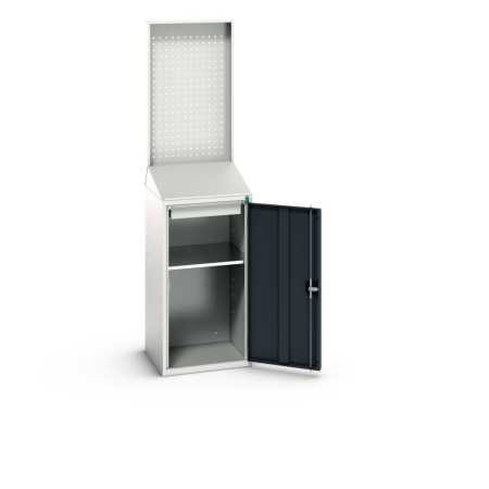 verso economy lectern (perfo backpanel) with 1x shelf, 1x drawer WxDxH: 525x550x2000mm