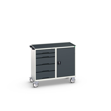 verso maintenance trolley (top tray) 525/525 wide, 5 drawer / cupboard WxDxH: 1050x550x965mm