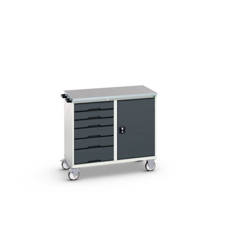 verso maintenance trolley (lino) 525/525 wide, 6 drawer / cupboard WxDxH: 1050x600x980mm