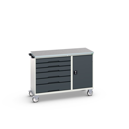 verso maintenance trolley (lino) 800/525 wide, 6 drawer / cupboard WxDxH: 1300x600x980mm