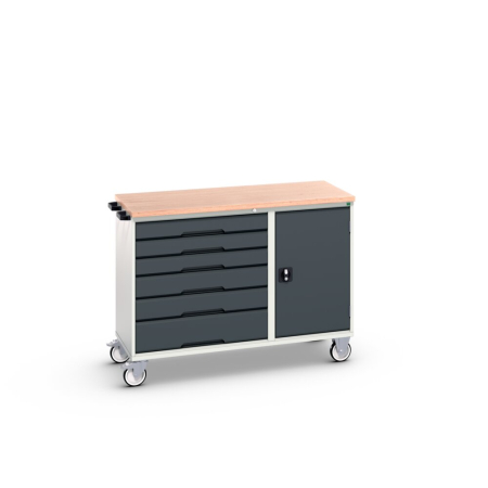 verso maintenance trolley (multiplex) 800/525 wide, 6 drawer / cupboard WxDxH: 1300x600x980mm