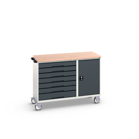verso maintenance trolley (multiplex) 800/525 wide, 7 drawer / cupboard WxDxH: 1300x600x980mm