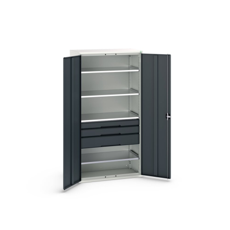 verso cupboard with 4x shelves, 3x drawers WxDxH: 1050x550x2000mm