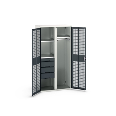 verso partition cupboard (vent door) 3x shelves, 4x drawers, 1x hanging rail WxDxH: 1050x550x2000mm