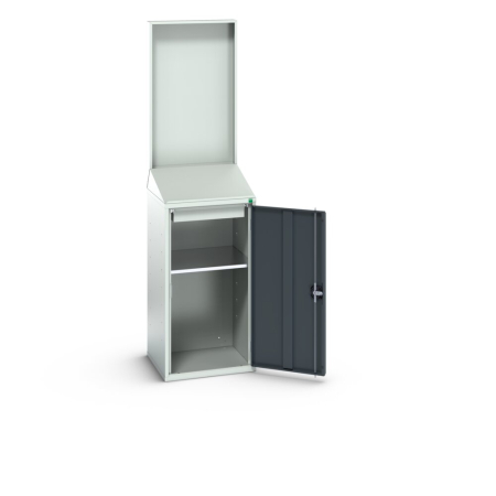 verso economy lectern (plain backpanel) with 2x shelves, 1x drawer WxDxH: 525x550x2000mm