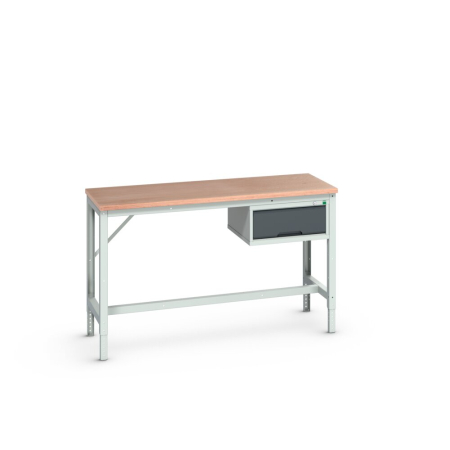 verso framework bench (multiplex) adj height with 1 drawer cabinet WxDxH: 1500x600x780-930mm