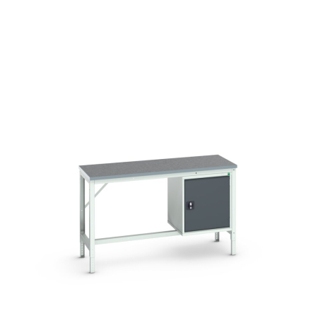 verso framework bench (lino) adj height with cupboard WxDxH: 1500x600x780-930mm