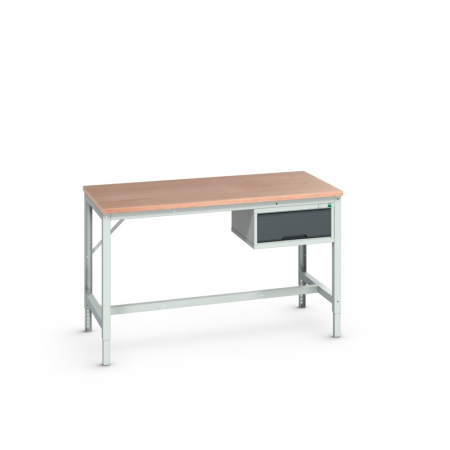 verso framework bench (multiplex) adj height with 1 drawer cabinet WxDxH: 1500x800x780-930mm