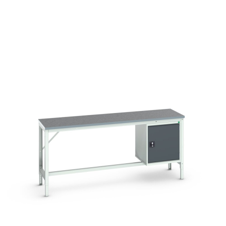 verso framework bench (lino) adj height with cupboard WxDxH: 2000x600x780-930mm