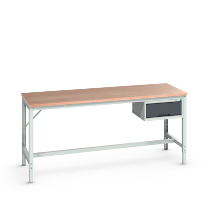 verso framework bench (multiplex) adj height with 1 drawer cabinet WxDxH: 2000x800x780-930mm