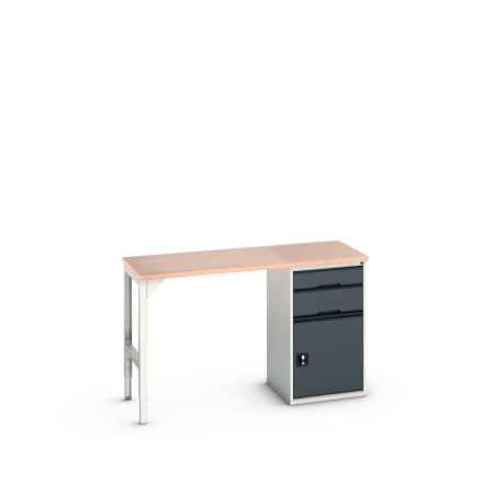 verso pedestal bench (multiplex) with 2 drawer-door 525W cab/ endframe WxDxH: 1500x600x930mm