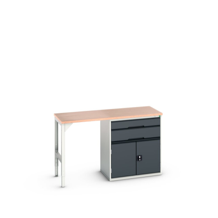 verso pedestal bench (multiplex) with 2 drawer-door 800W cab/ endframe WxDxH: 1500x600x930mm