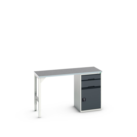 verso pedestal bench (lino) with 2 drawer-door 525W cab/ endframe WxDxH: 1500x600x930mm