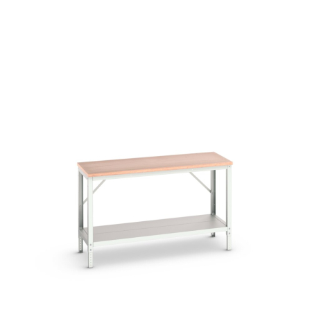 verso framework bench (multiplex) adj height with full depth base shelf - WxDxH: 1500x600x780-930mm - RAL 7035