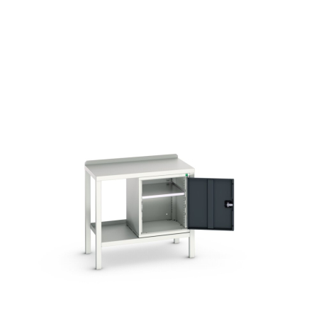 verso welded bench (steel) with cupboard WxDxH: 1000x600x910mm