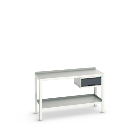 verso welded bench (steel) with 1 drawer cabinet WxDxH: 1500x600x910mm