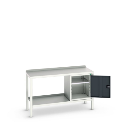 verso welded bench (steel) with cupboard WxDxH: 1500x600x910mm