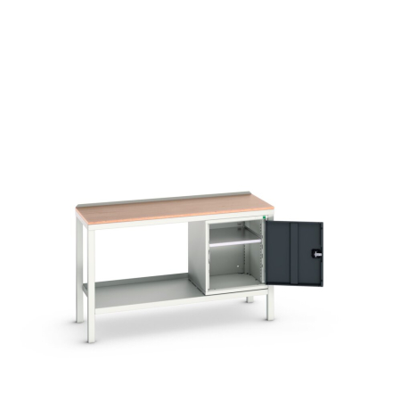verso welded bench (multiplex) with cupboard WxDxH: 1500x600x930mm