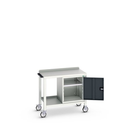 verso mobile welded bench (steel) with cupboard WxDxH: 1000x600x910mm