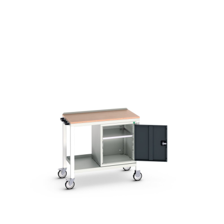 verso mobile welded bench (multiplex) with cupboard WxDxH: 1000x600x930mm