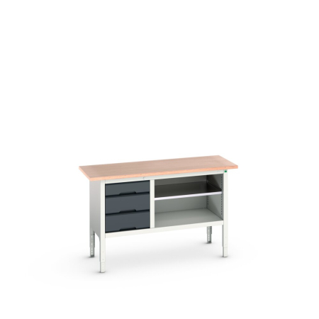 verso storage bench (multiplex) 3 drawer / open WxDxH: 1500x600x830-930mm