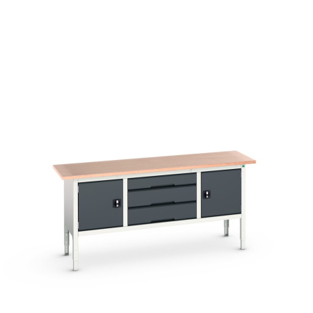 verso storage bench (multiplex) cupboard / 3 drawer / cupboard WxDxH: 2000x600x830-930mm