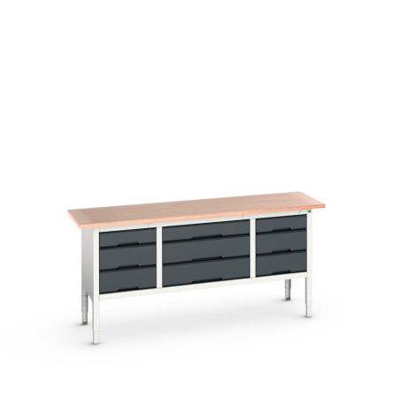 verso storage bench (multiplex) 3 drawer / 3 drawer / 3 drawer WxDxH: 2000x600x830-930mm