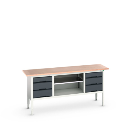 verso storage bench (multiplex) 3 drawer / open / 3 drawer WxDxH: 2000x600x830-930mm