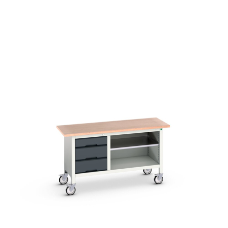 verso mobile storage bench (multiplex) 3 drawer / open WxDxH: 1500x600x830mm