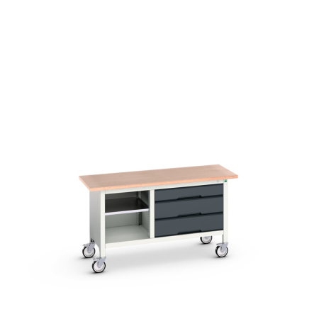 verso mobile storage bench (multiplex) open / 3 drawer WxDxH: 1500x600x830mm